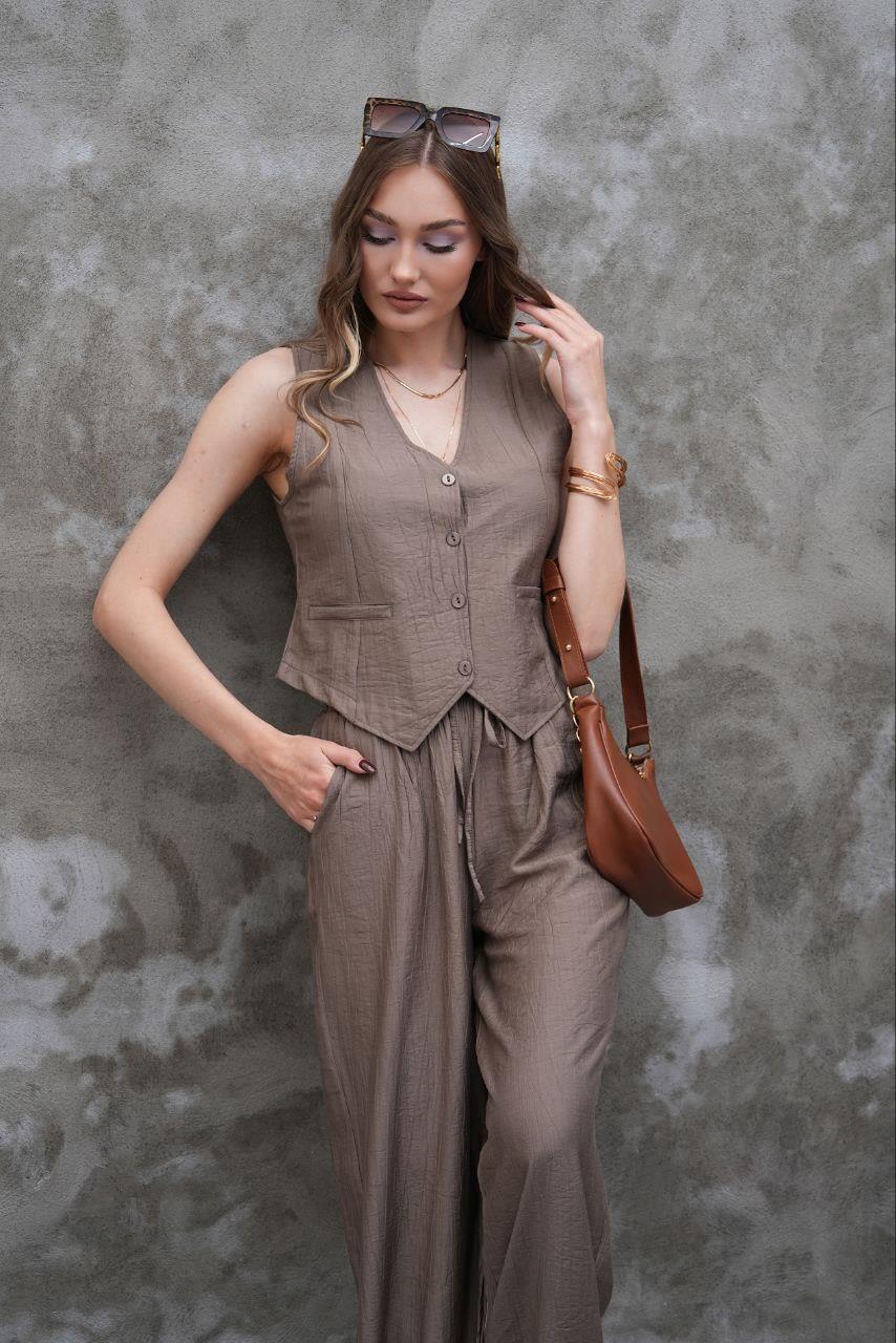 Modal Kumaş Yelek-Pantolon Takım