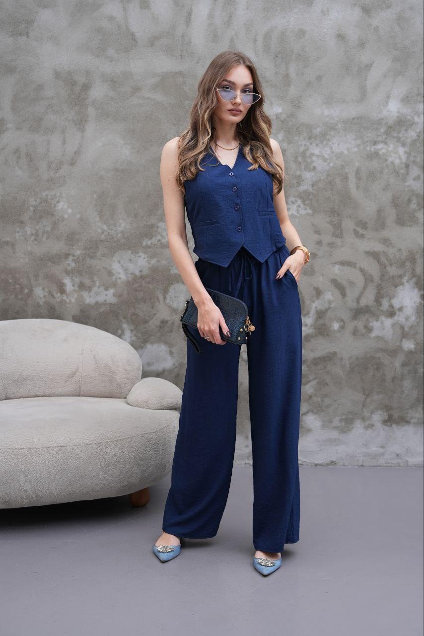 Modal Kumaş Yelek-Pantolon Takım