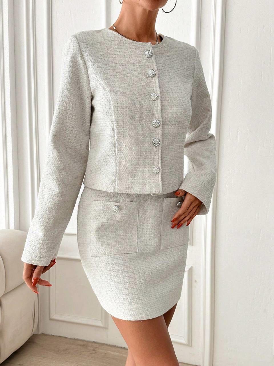 Simli Tweed Kumaş İkili Takım