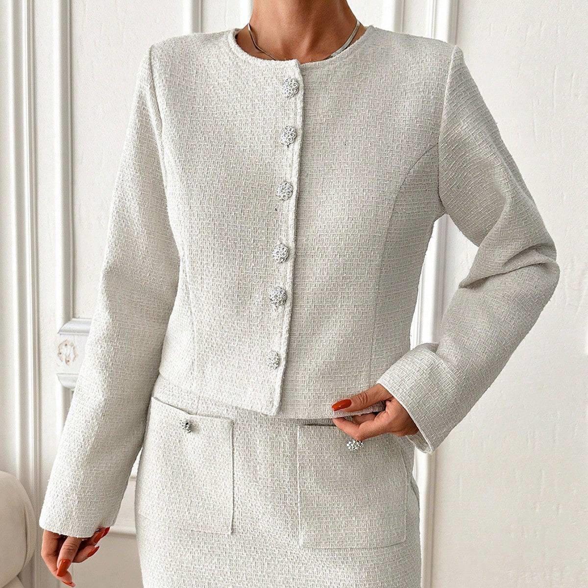 Simli Tweed Kumaş İkili Takım