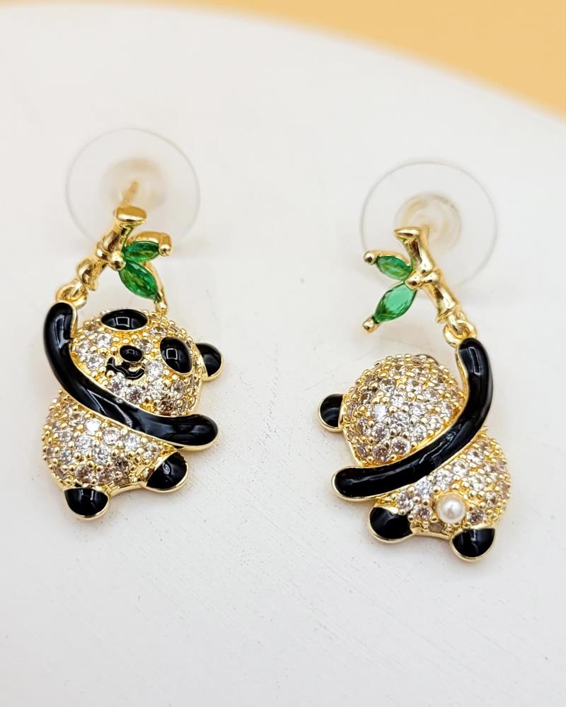 Sevimli Tembel Panda Küpe