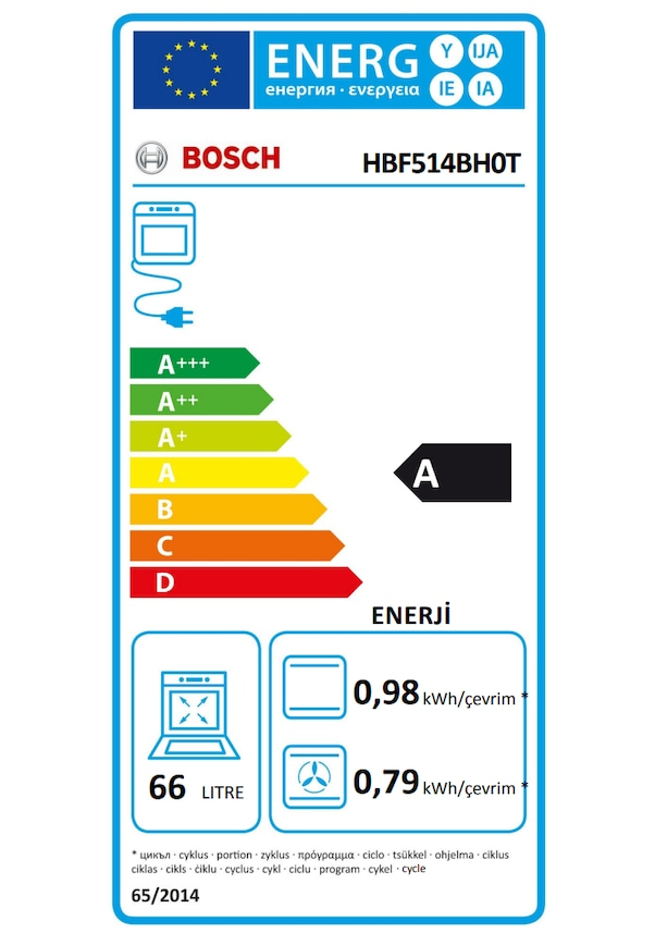 Bosch HBF514BH0T Ankastre Fırın Metalik Gri