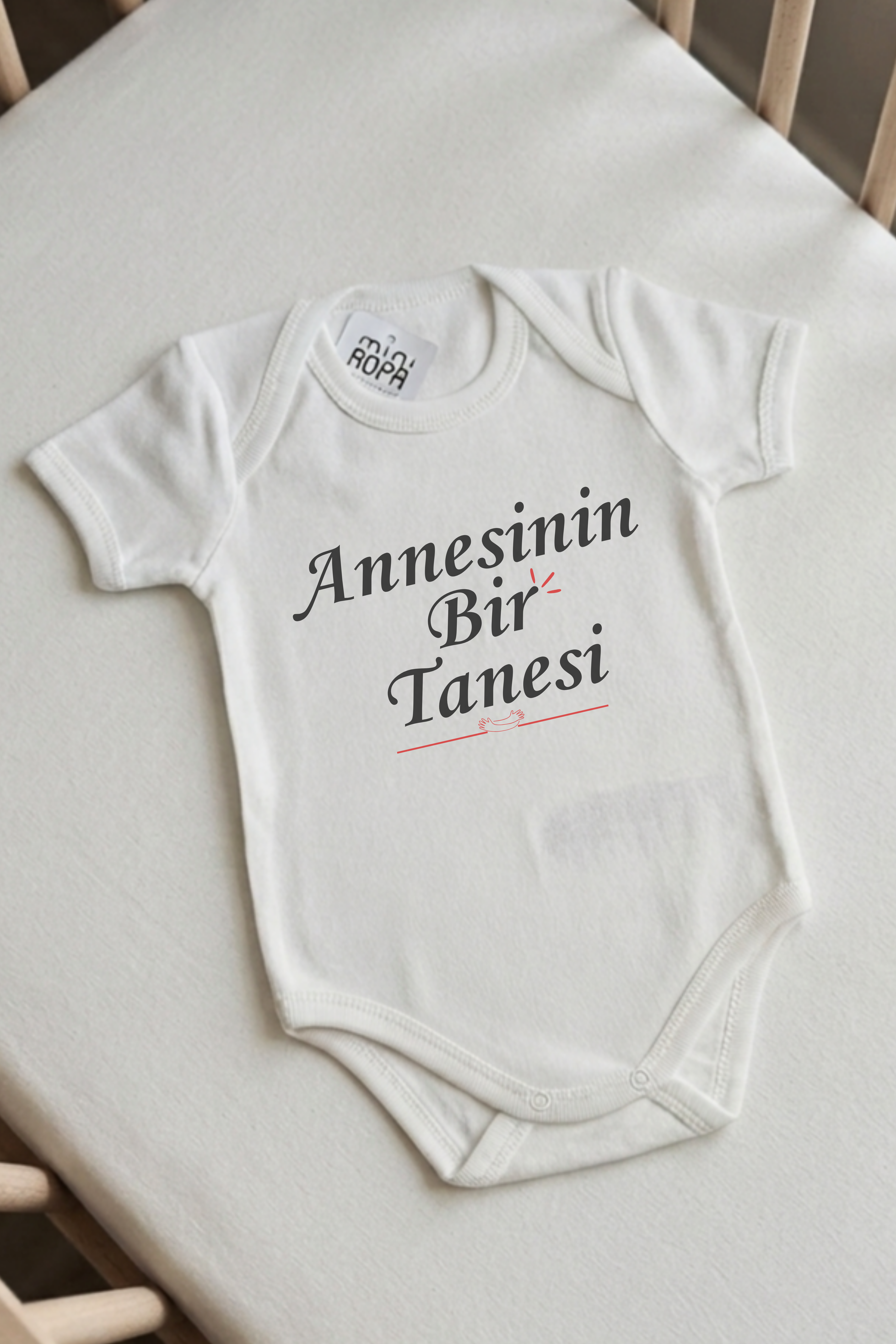 Annesinin Bir Tanesi Yazılı Bebek Body Zıbın %100 Pamuklu Anne Yazılı Zıbın