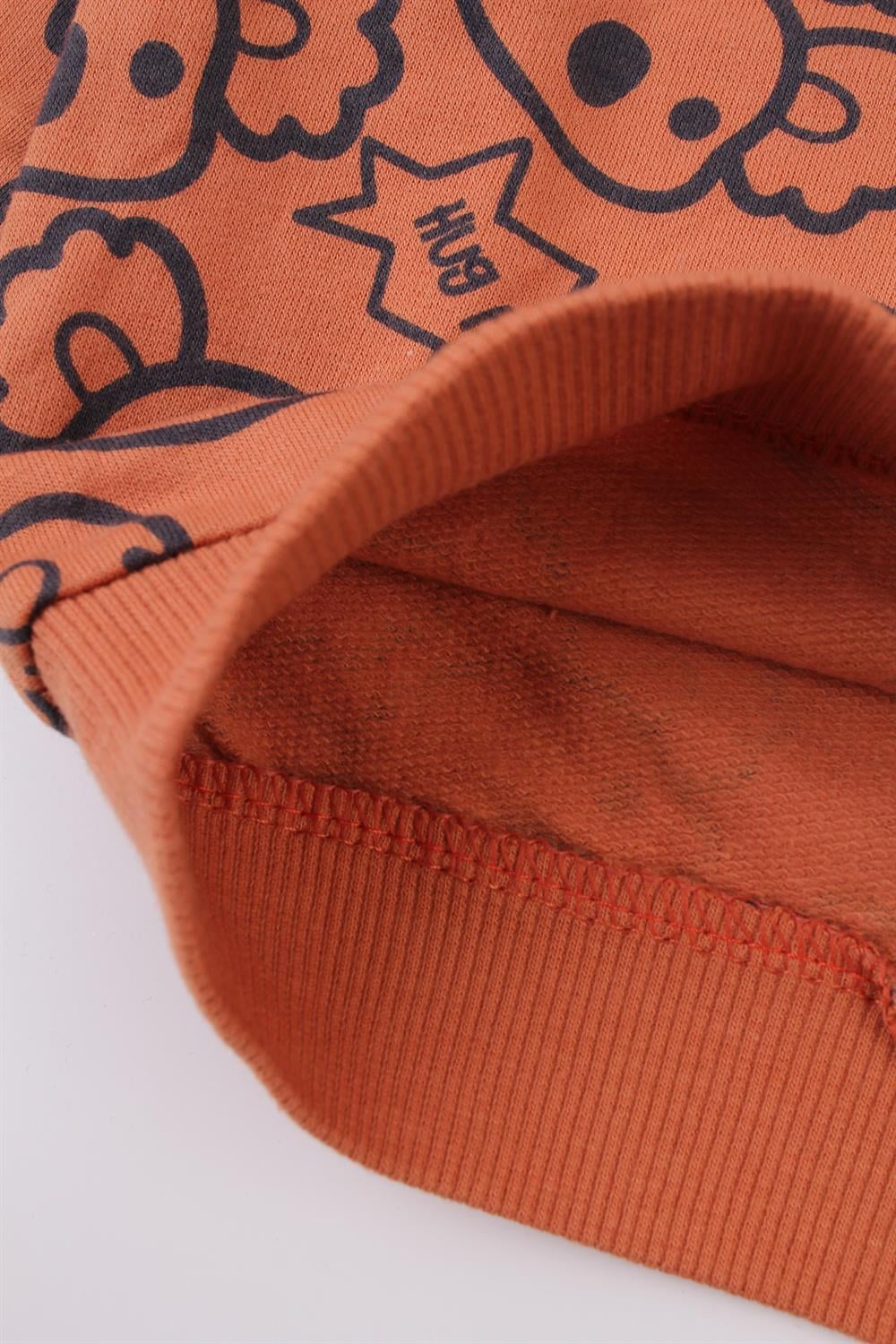 Basic İnterlok Turuncu Koala Baskılı Bisiklet Yaka Çıtçıtlı Bebek Sweatshirt