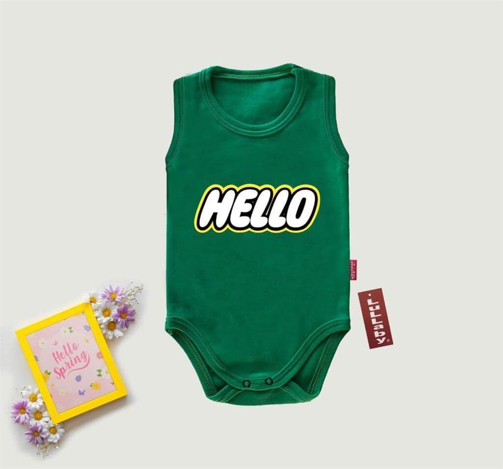 Hello Baskılı Çıtçıtlı Atlet Badi