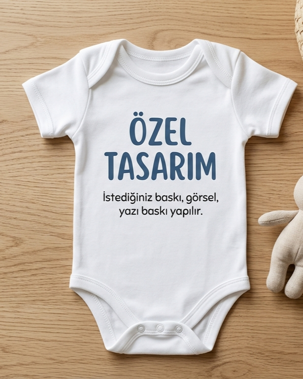 Kişiselleştirilebilir Pamuklu Bebek Body Özel Tasarım Bebek Zıbını