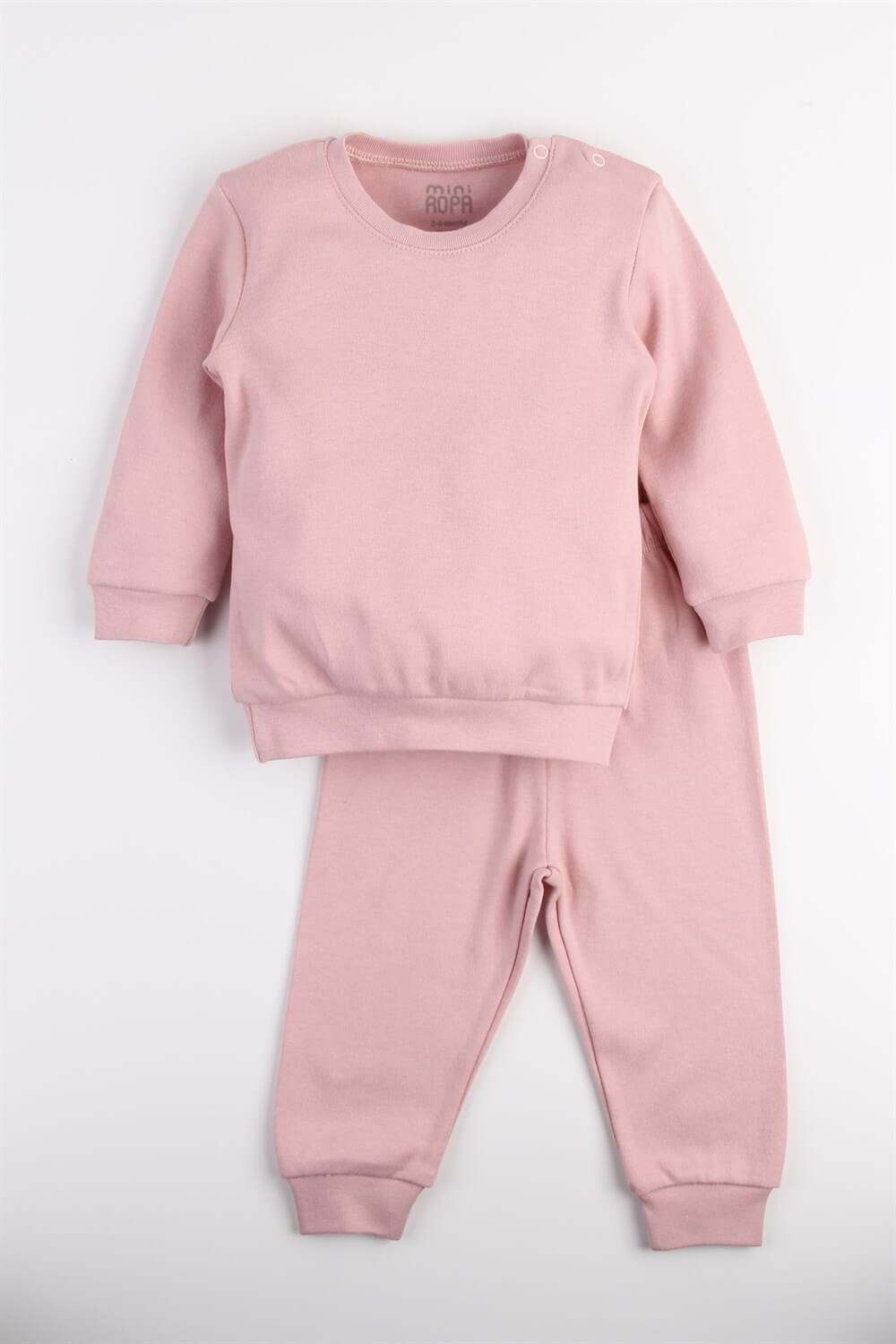 Pembe Mevsimlik Kız Bebek Takımı Alt Üst Sweat Takım