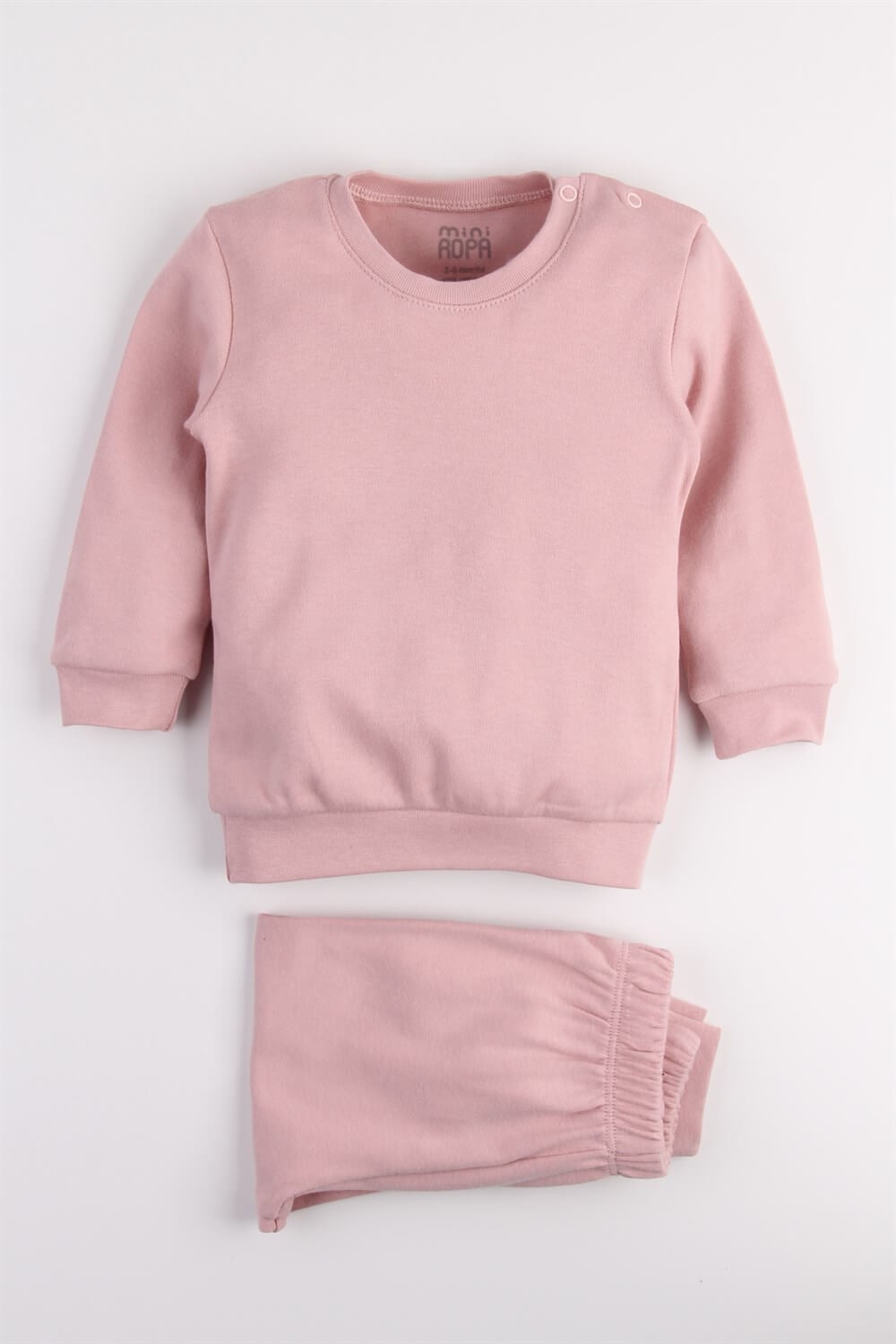 Pembe Mevsimlik Kız Bebek Takımı Alt Üst Sweat Takım