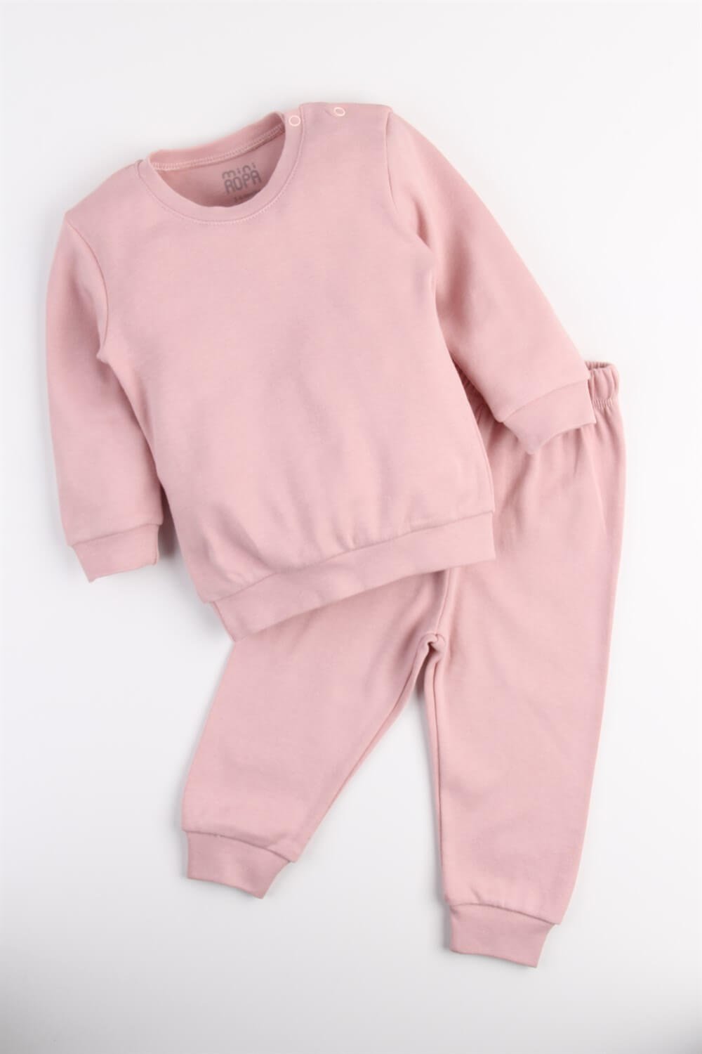 Pembe Mevsimlik Kız Bebek Takımı Alt Üst Sweat Takım