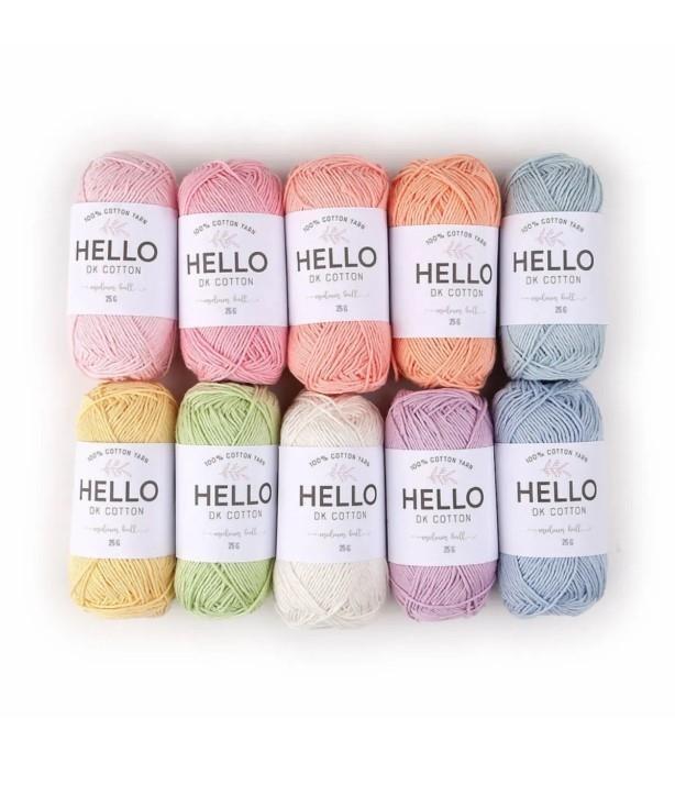 10 Adet Pastel Renkler 25 Gram Hello Koton İplik