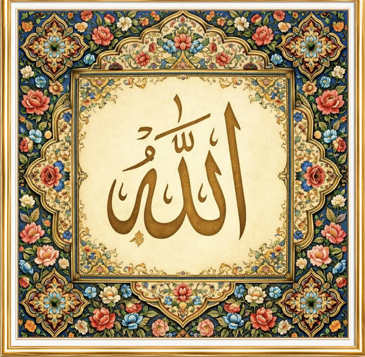Allah Lafzı Hat Sanatı Elmas Mozaik Puzzle Kit 30x30 cm