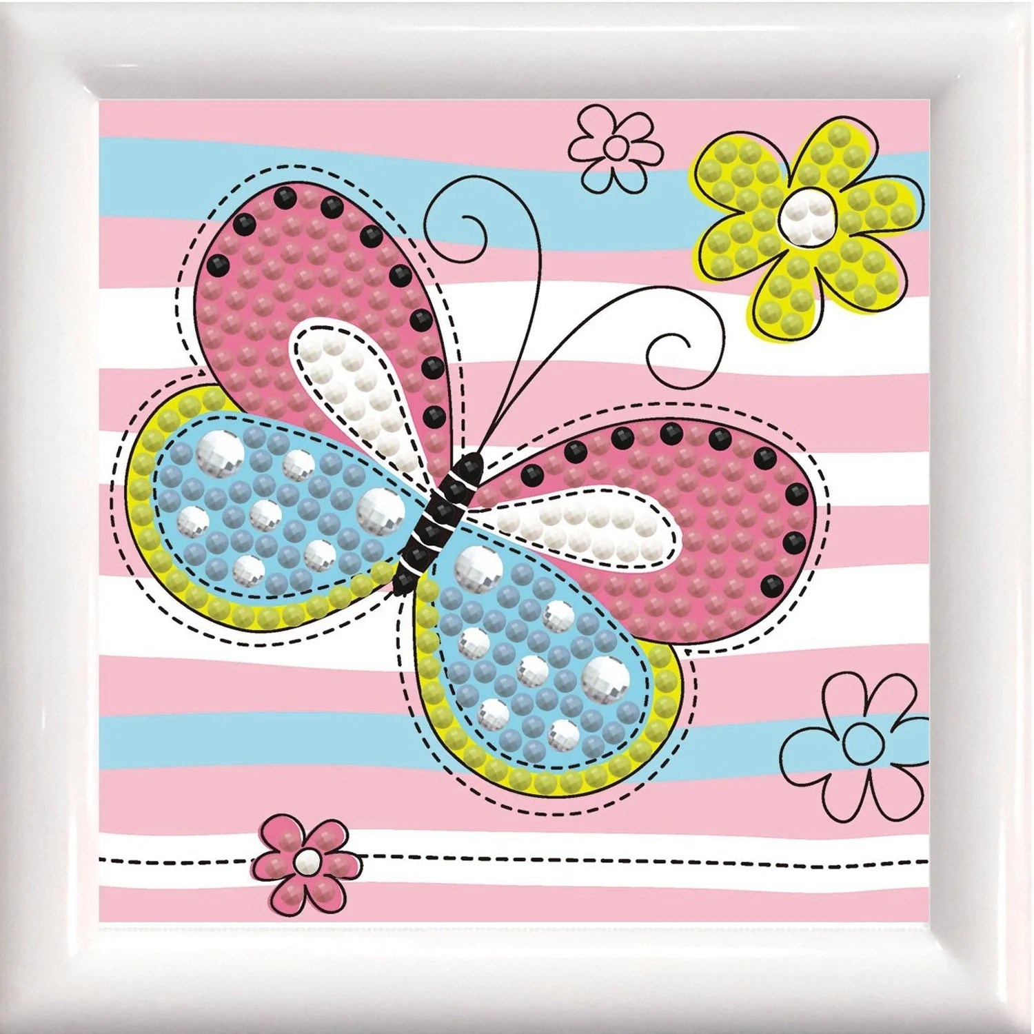 Elmas Mozaik Tablo 10.2 cm x 10.2 cm Paten Ayakkabı Boncuk Yapıştırma Kiti - Çerçeveli