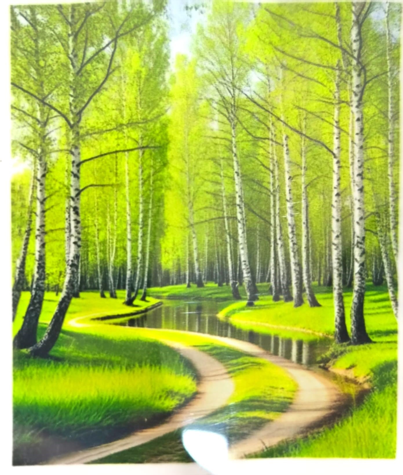 Elmas Mozaik Tablo, 50x40cm Yeşil Orman Boncuk Yapıştırma Kiti 