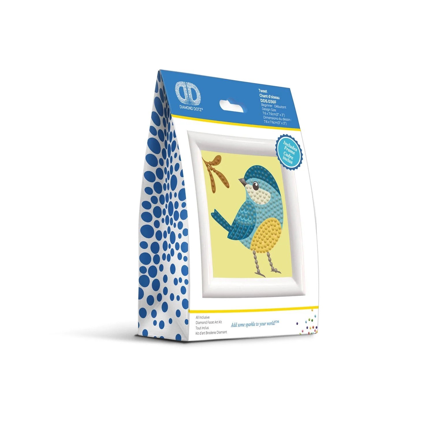 Elmas Mozaik Tablo 7.6 x 7.6cm Kuş Cıvıltısı Boncuk Yapıştırma Kiti - Çerçeveli