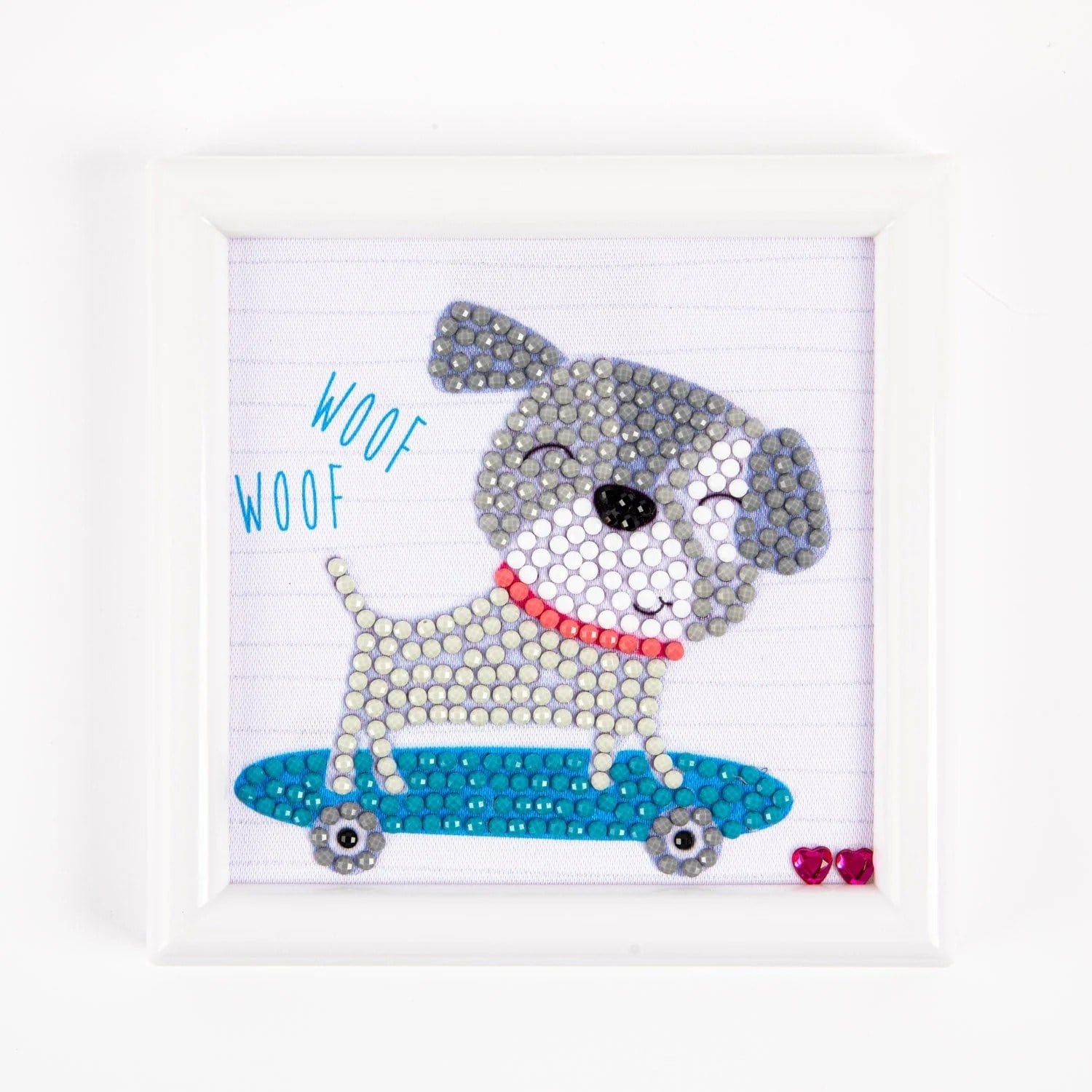 Elmas Mozaik Tablo 9.5 x 9.5cm Kaykaylı Köpek Boncuk Yapıştırma Kiti - Çerçeveli