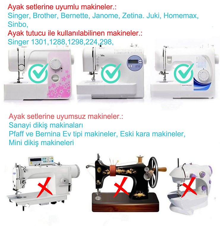 Ev Tipi Dikiş Makinesi Ayak Seti, Geliştirilmiş Yeni 32'li Set