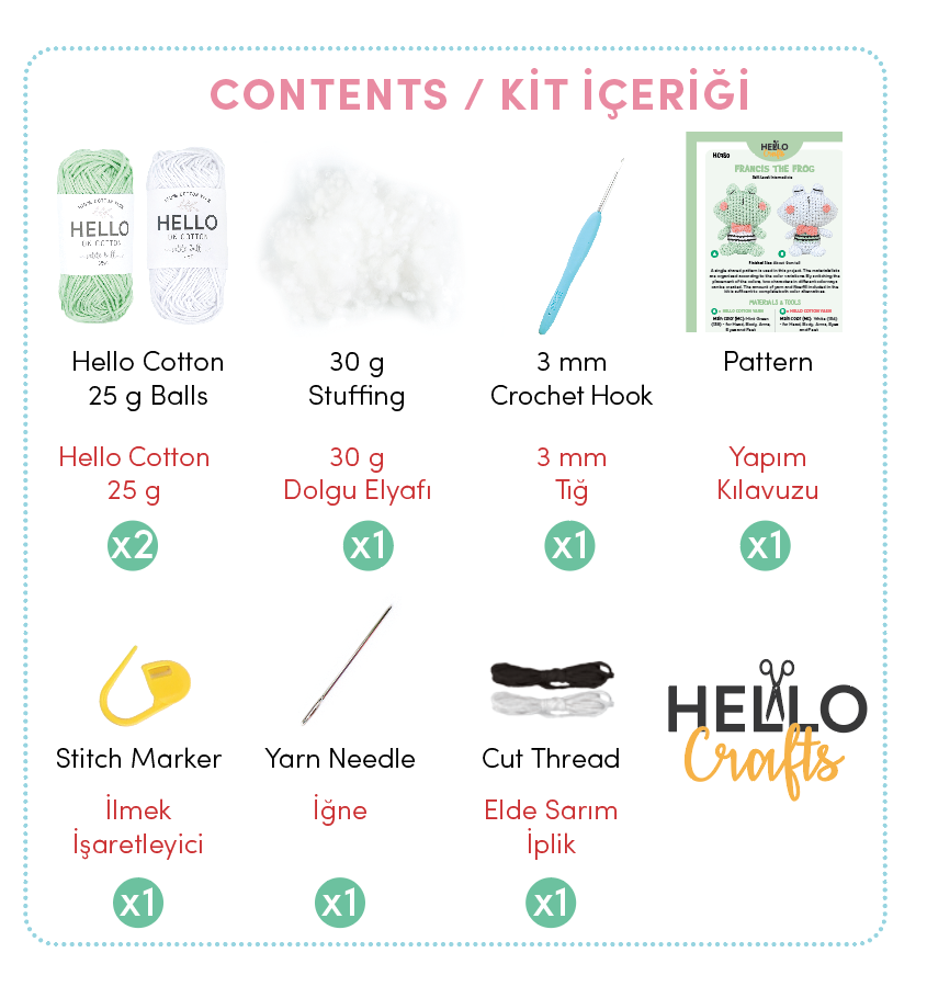 HELLO ADORABLE AMİGURUMİ KİTİ KURBAĞA