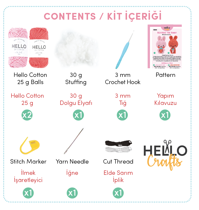 HELLO ADORABLE AMİGURUMİ KİTİ TAVŞAN