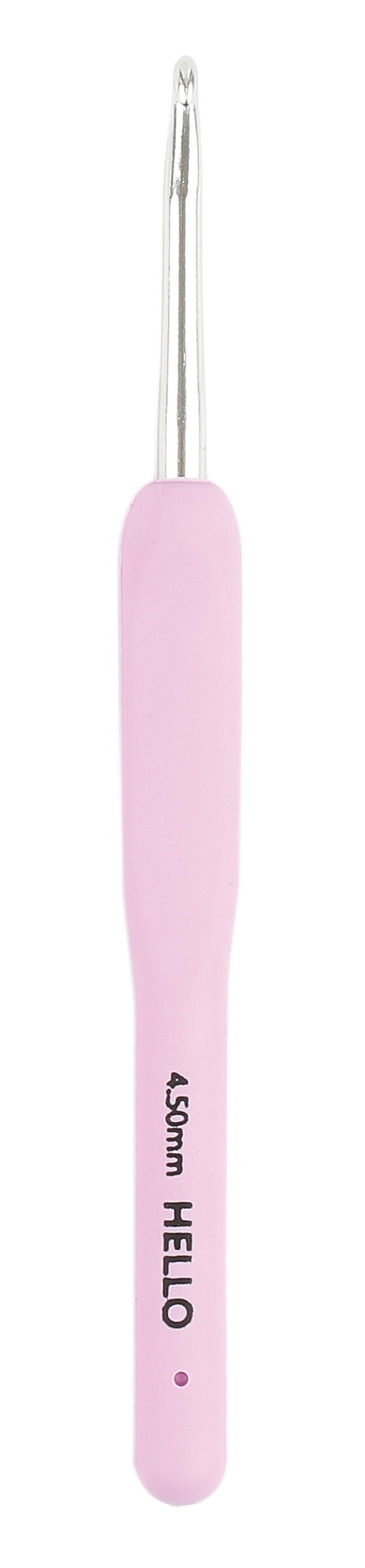 Hello Silikon Saplı Tığ, Örgü Tığı, Pembe, 4.5mm