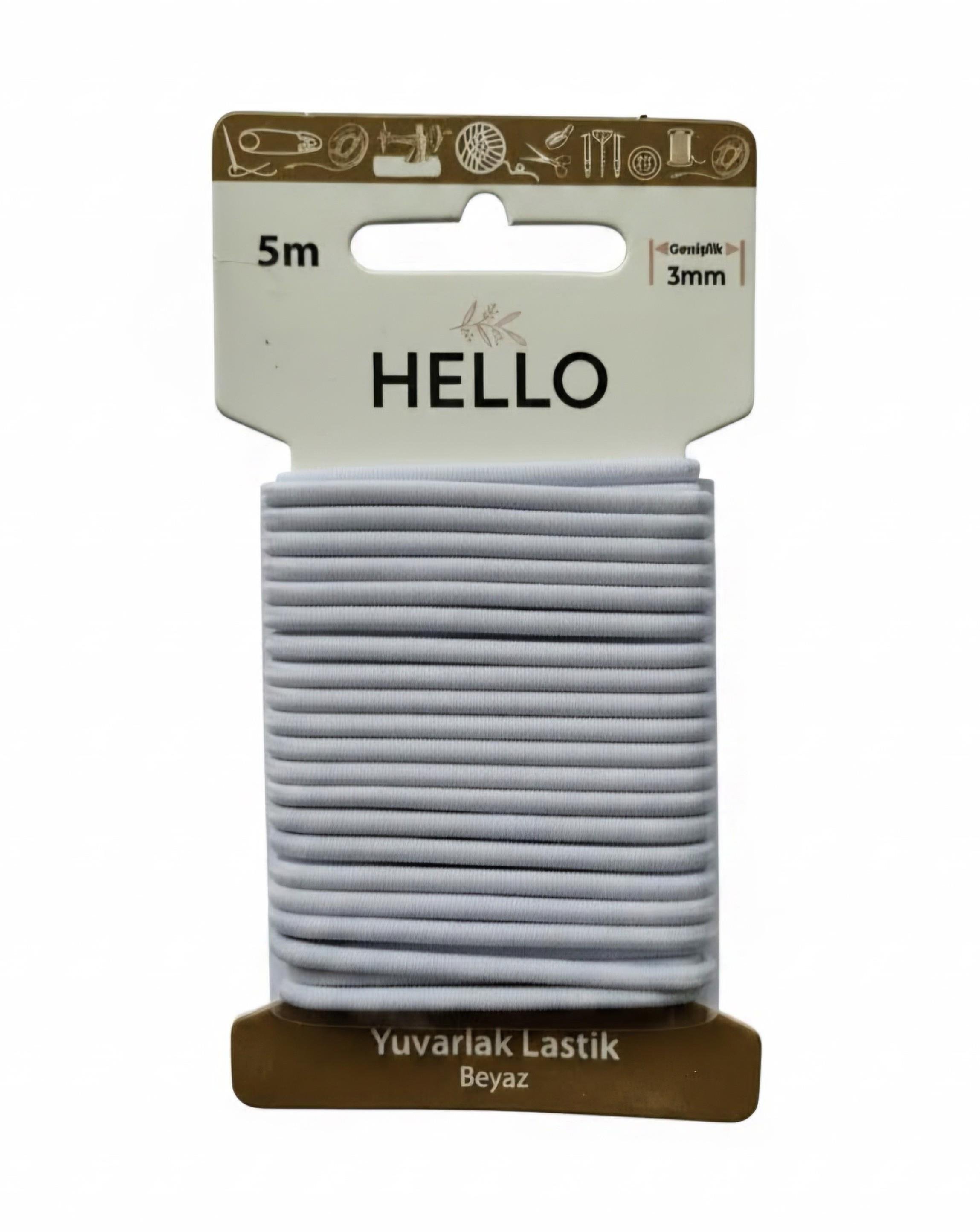 Hello Yuvarlak lastik  beyaz  3mm