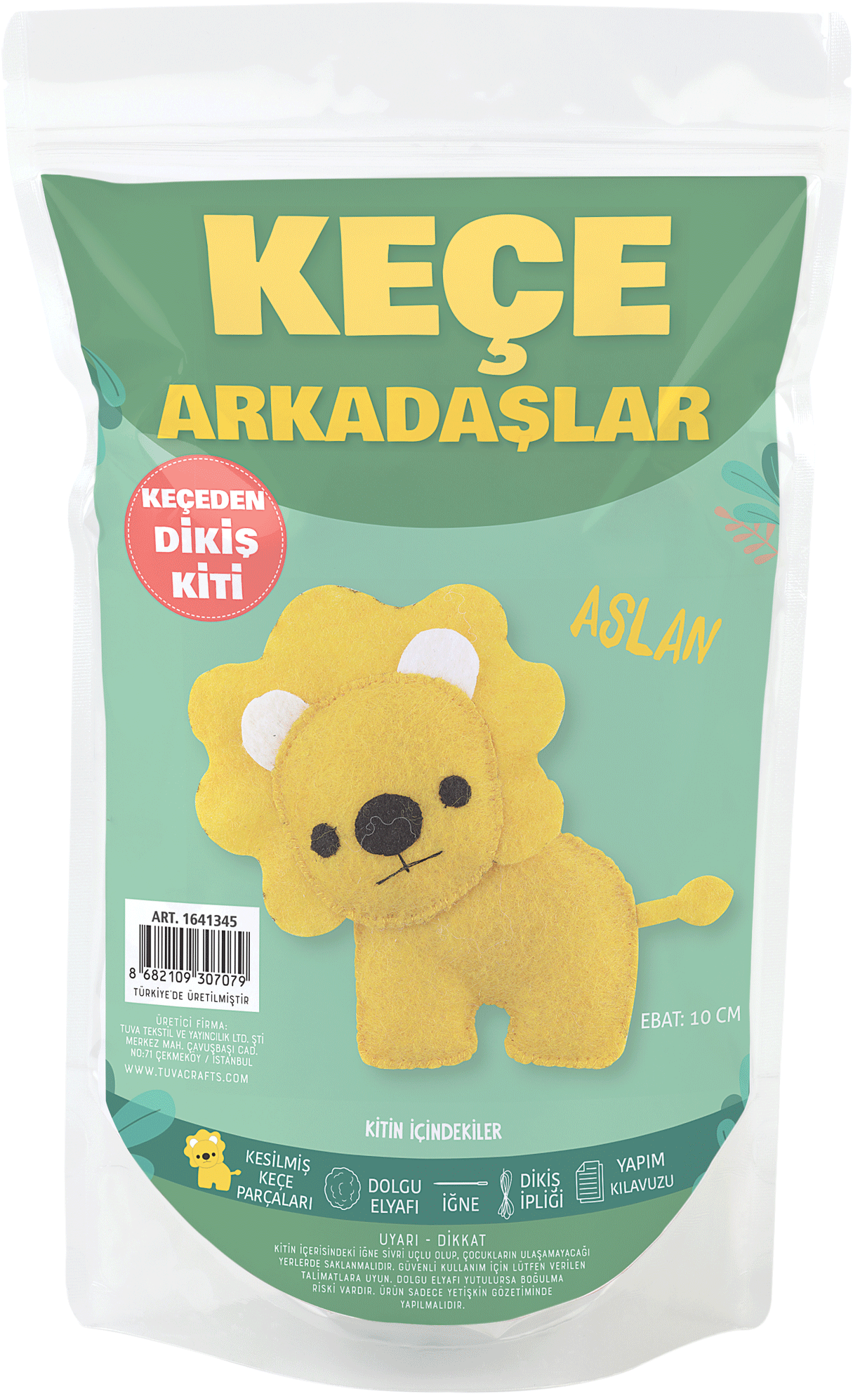 Keçe Arkadaşlar Keçeden Oyuncak Dikiş Kiti Aslan