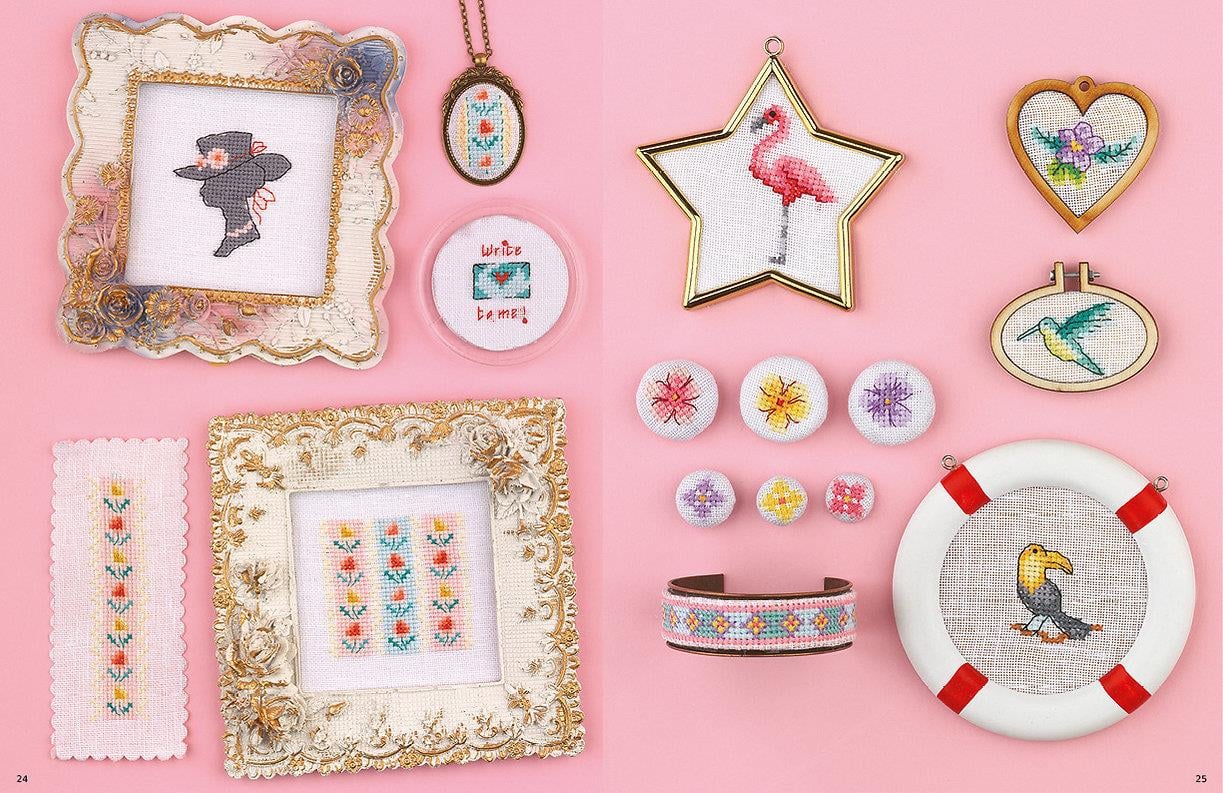 Mini Kanaviçe Seti - Ultra Mini Cross Stitch Makes Kitabı