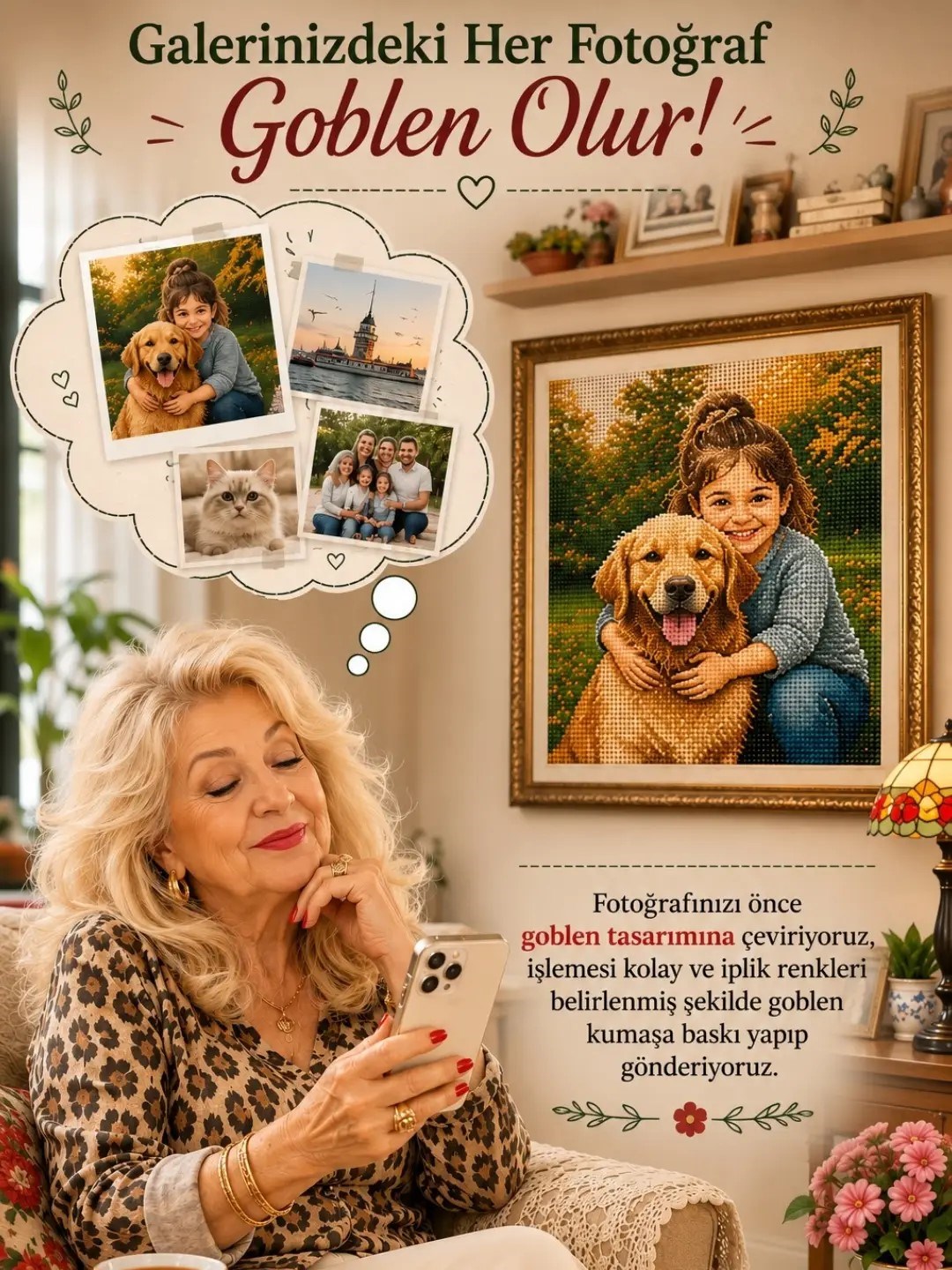 My Goblen, Kişiye Özel Goblen Baskı, Fotoğraf Yükleyin Goblene Dönüştürelim