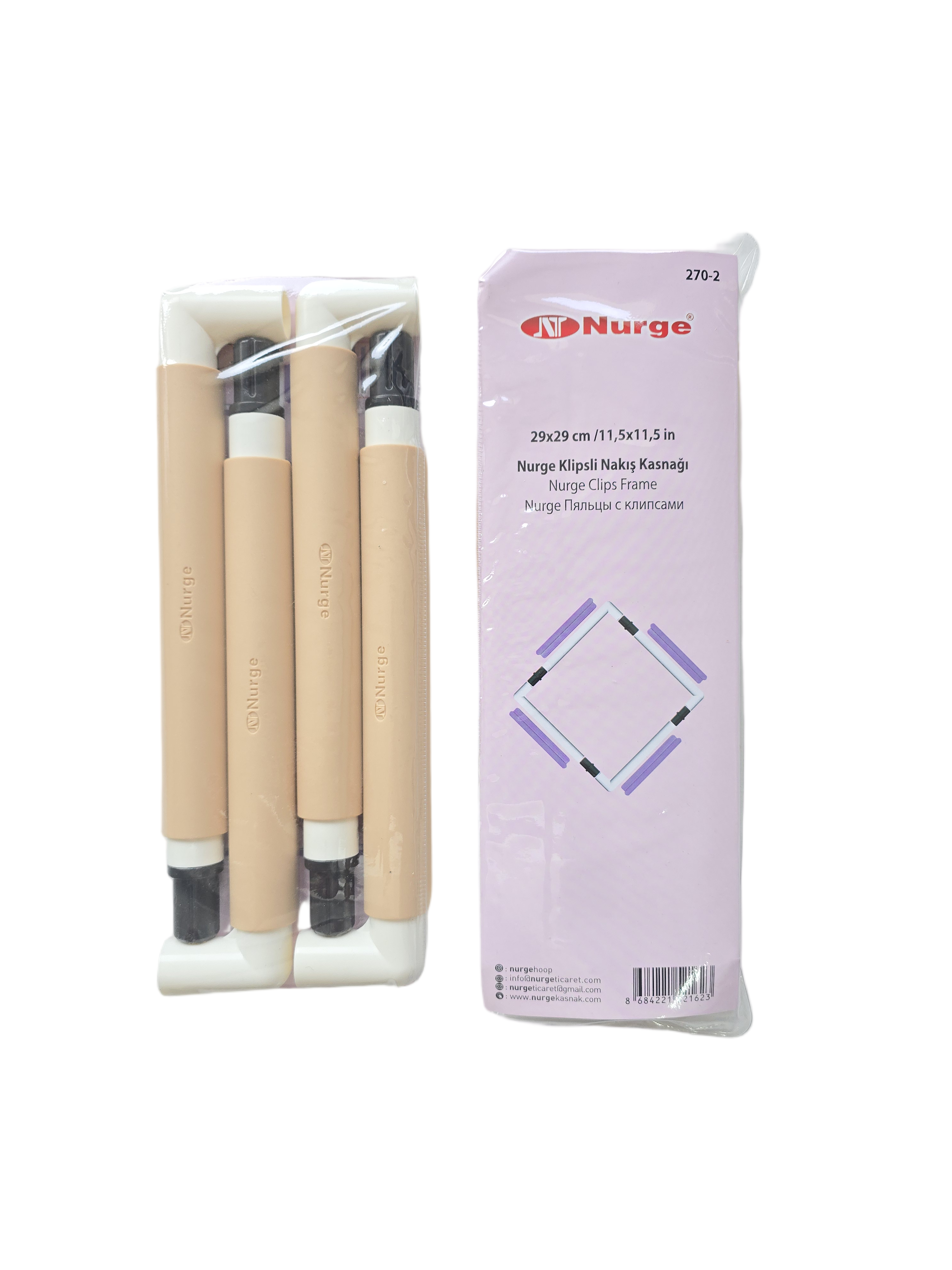 NURGE 29X29 CM KLİPSLİ NAKIŞ KASNAĞI BEJ