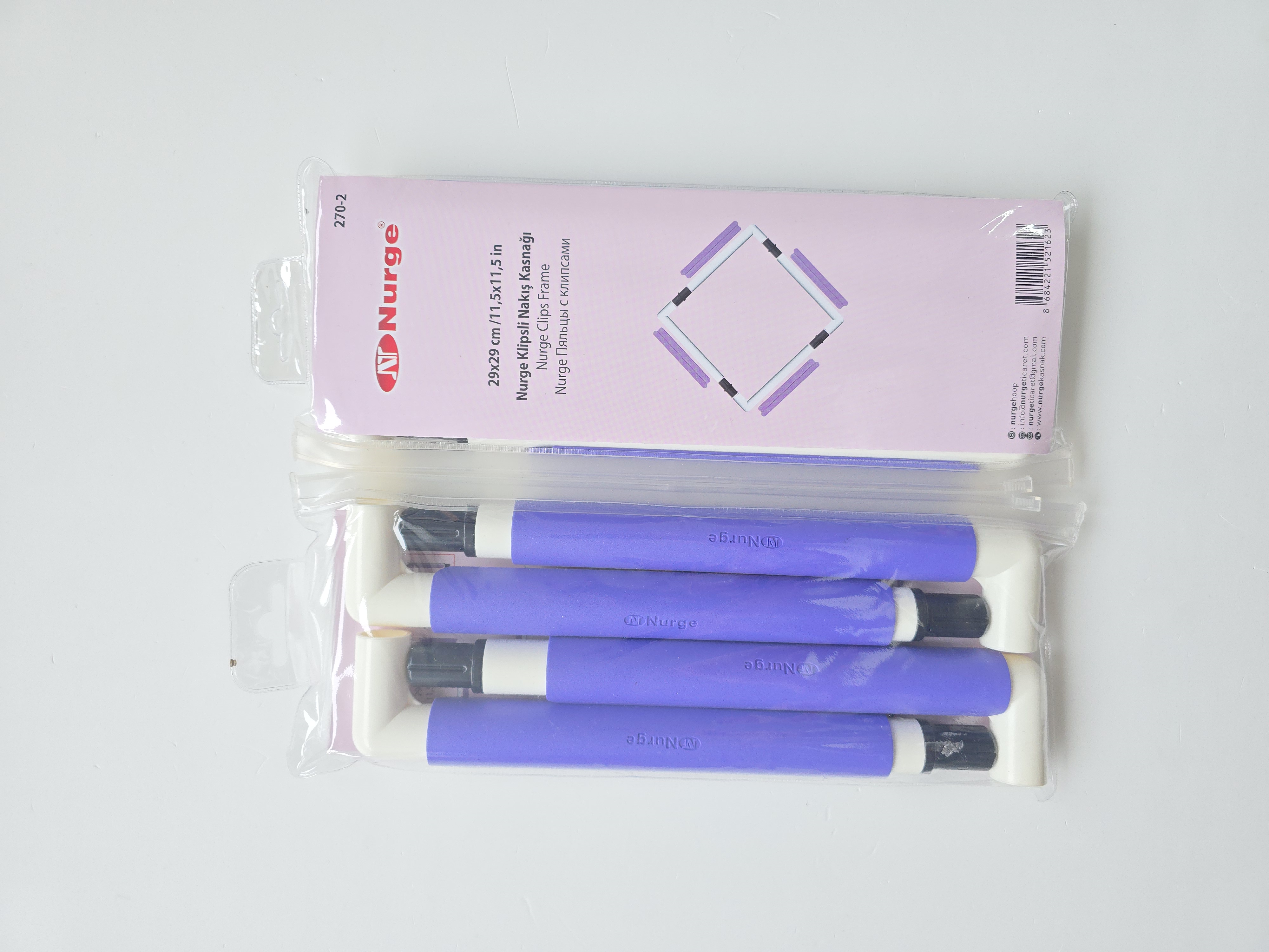 NURGE 29X29 CM KLİPSLİ NAKIŞ KASNAĞI MOR