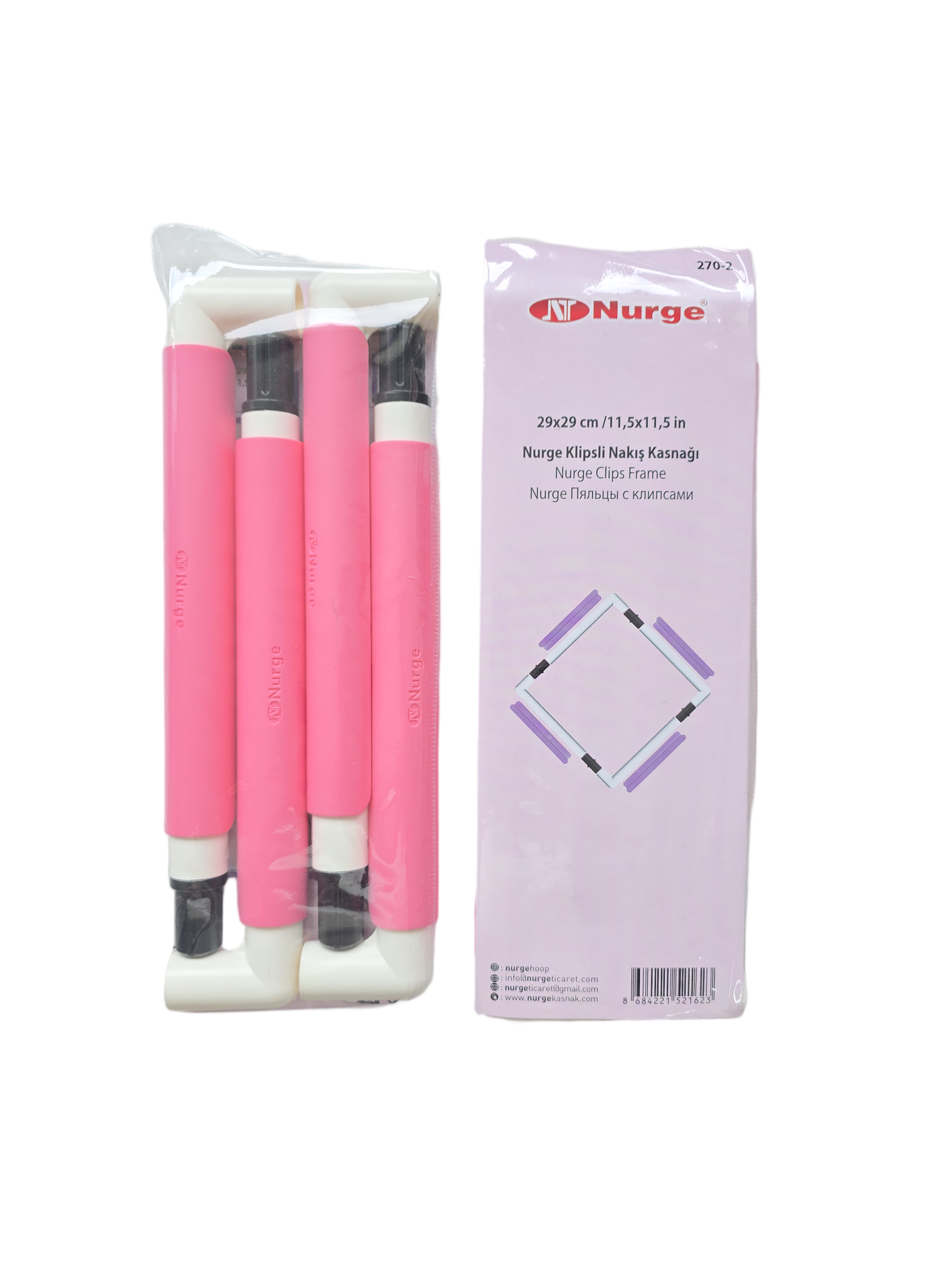 NURGE 29X29 CM KLİPSLİ NAKIŞ KASNAĞI PEMBE