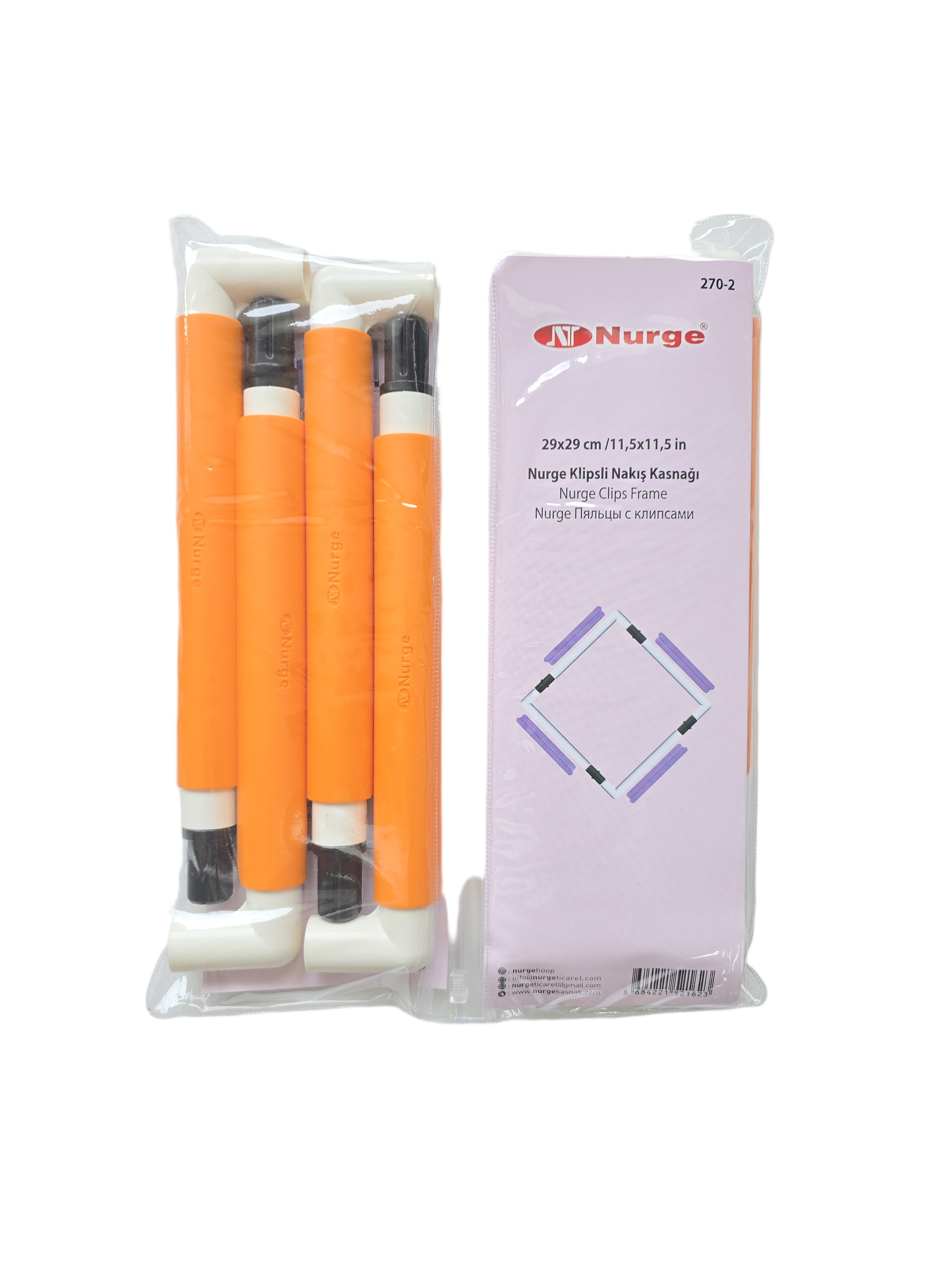 NURGE 29X29 CM KLİPSLİ NAKIŞ KASNAĞI TURUNCU