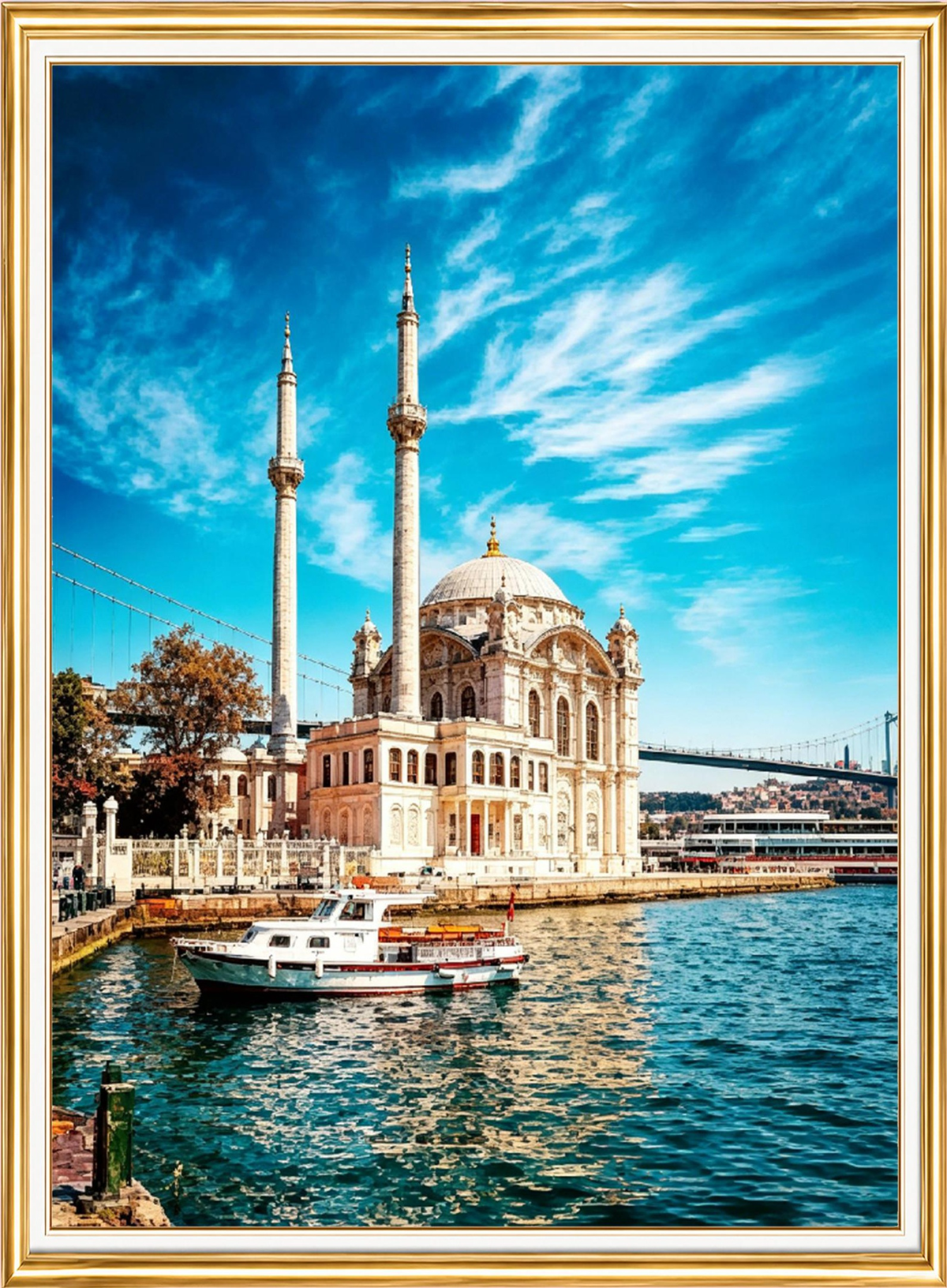 Ortaköy Camii ve Boğaz Elmas Mozaik Puzzle Kit 30x40 cm