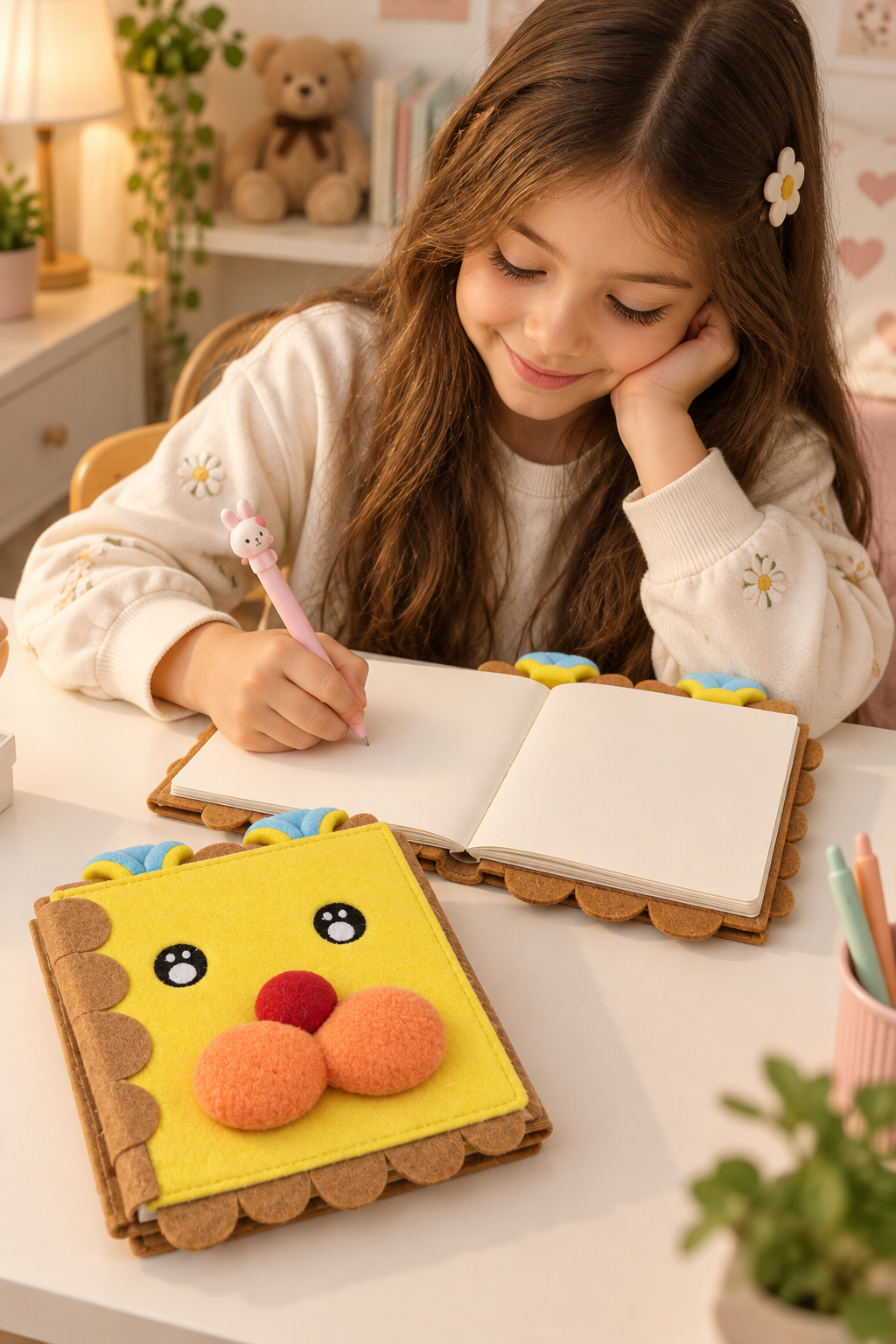 Peluş Defter Çizgisiz, Maskot Aslancık, Kare defter