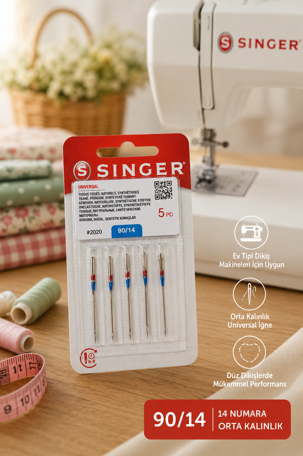 Singer 70/10 Makine İğnesi, Ev Tipi Makine İğnesi, Singer Dikiş İğnesi 2020