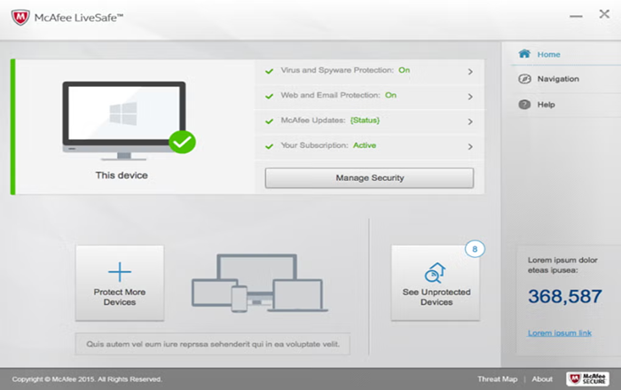 McAfee LiveSafe 2025 | Unlimited Device | 1 Year