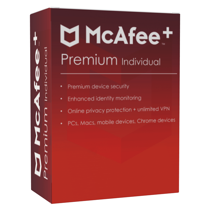 McAfee+ Premium Individual 2025 | Unlimited Devices | 1 Year | Europe | UK