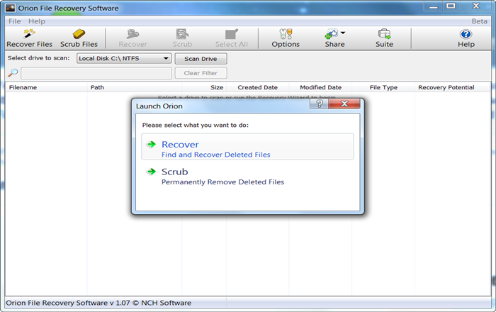 NCH Orion File Recovery and Drive Scrubber Plus 2025 | Commercial License | 1 Device | 3 Months