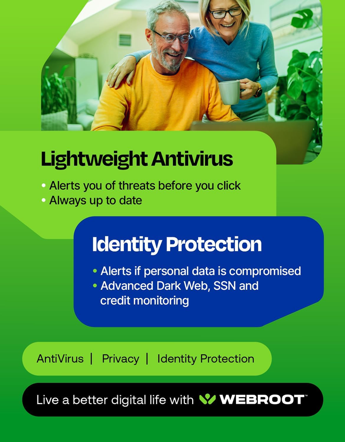 Webroot Premium with Allstate Identity Protection 2025 | 5 Devices | 1 Year  
