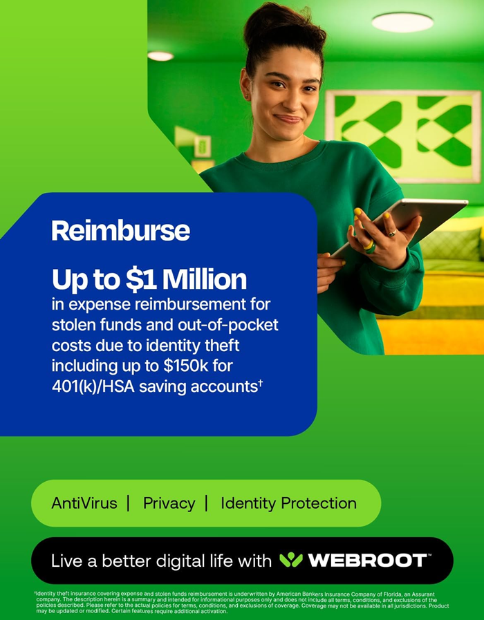 Webroot Premium with Allstate Identity Protection 2025 | 5 Devices | 1 Year  
