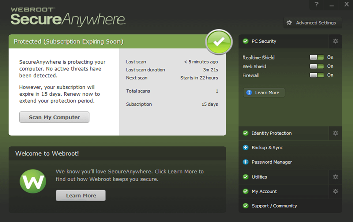 Webroot SecureAnywhere Internet Security Complete 2025 | 5 Devices | 1 Year