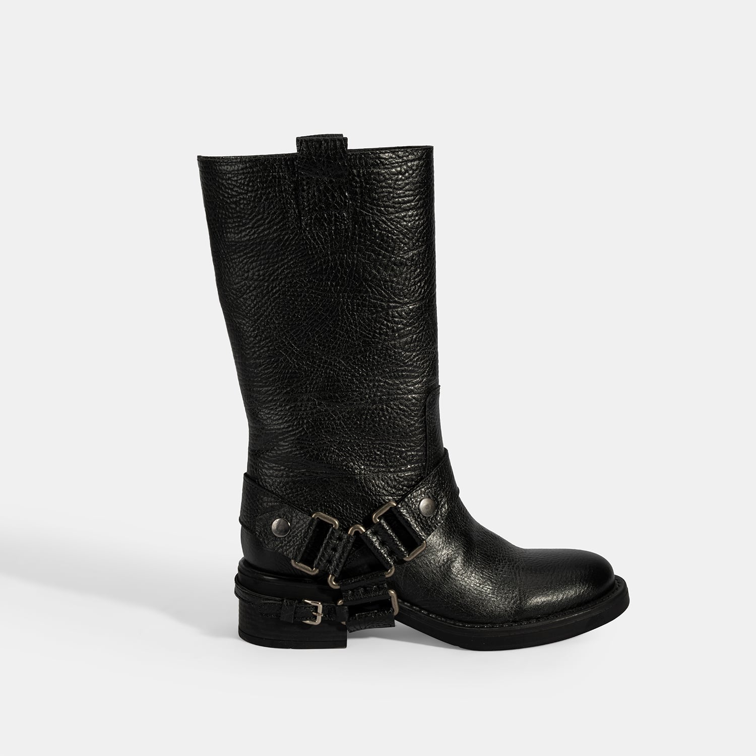 Desa Siyah Desa Metal Aksesuarli Kadın Deri Biker Bot