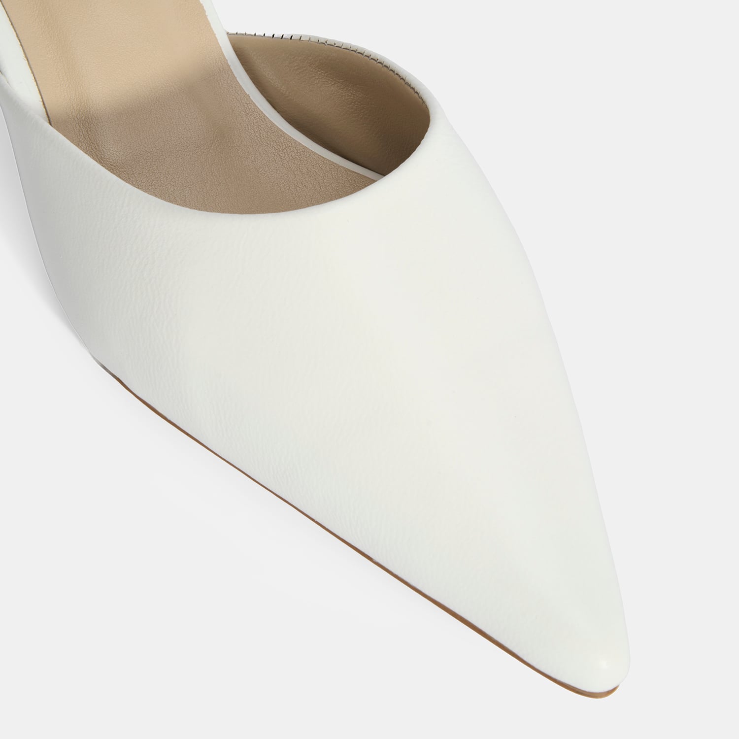 Desa Beyaz Desa Deri Kadın Topuklu Terlik