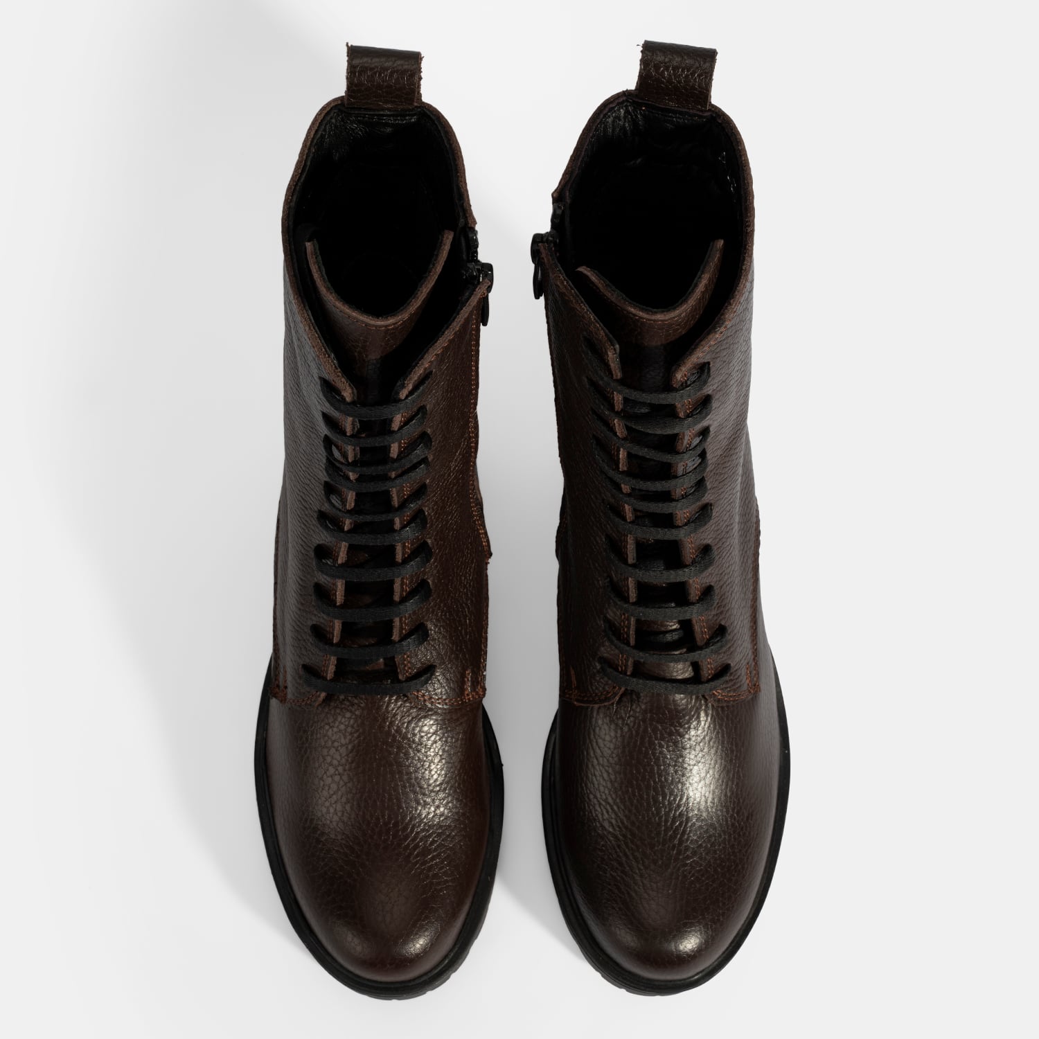 Desa Siyah Desa Bağcıklı Kadın Kalın Topuklu Deri Bot