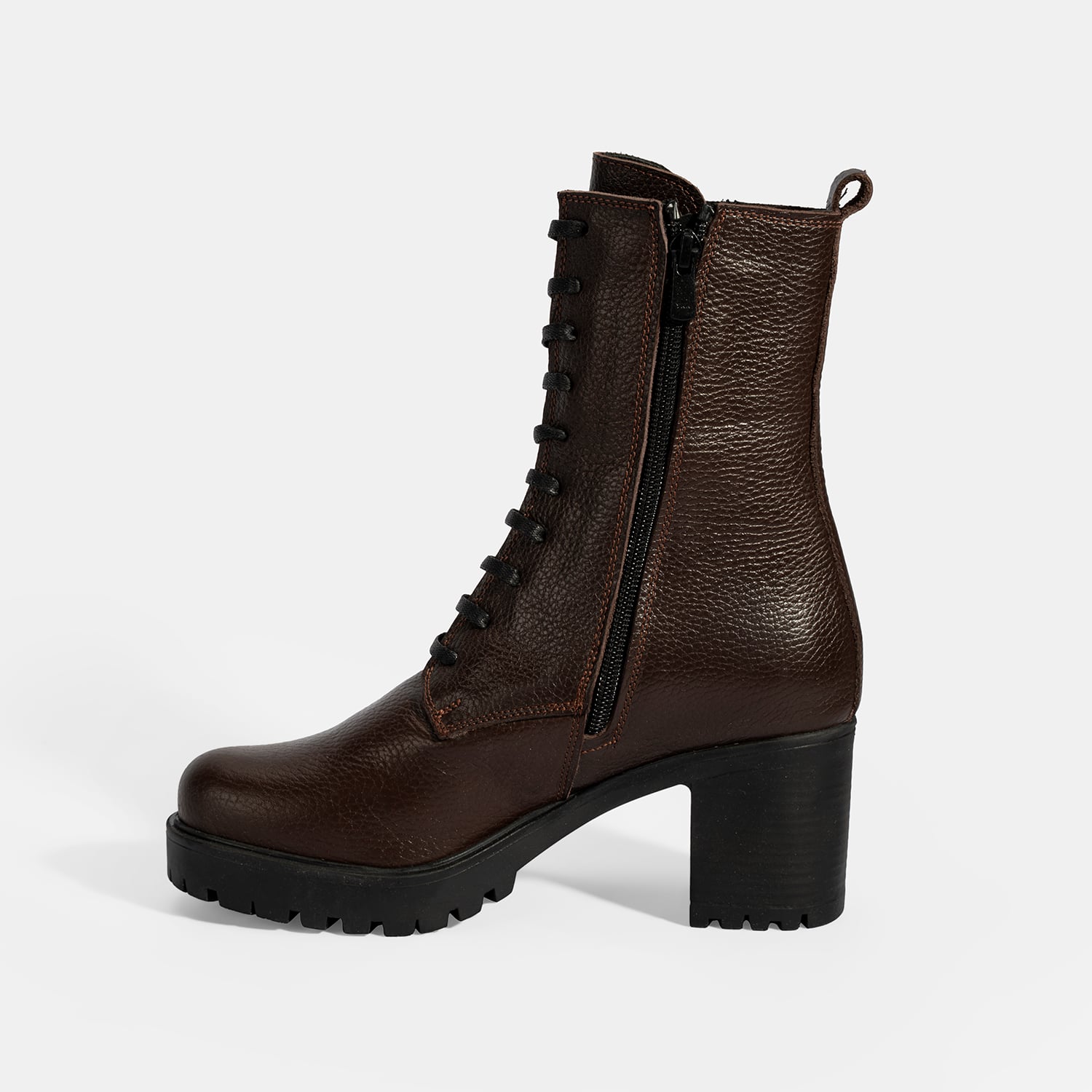 Desa Siyah Desa Bağcıklı Kadın Kalın Topuklu Deri Bot