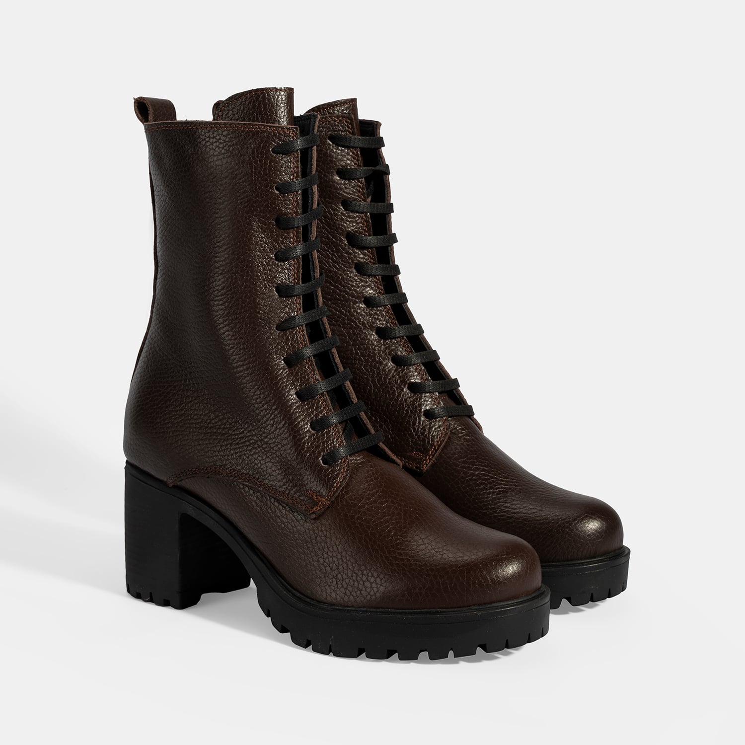 Desa Siyah Desa Bağcıklı Kadın Kalın Topuklu Deri Bot