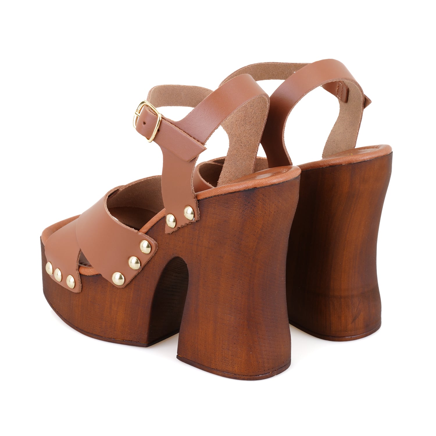 Desa Siyah Desa Deri Kadın Platform Topuklu Sandalet