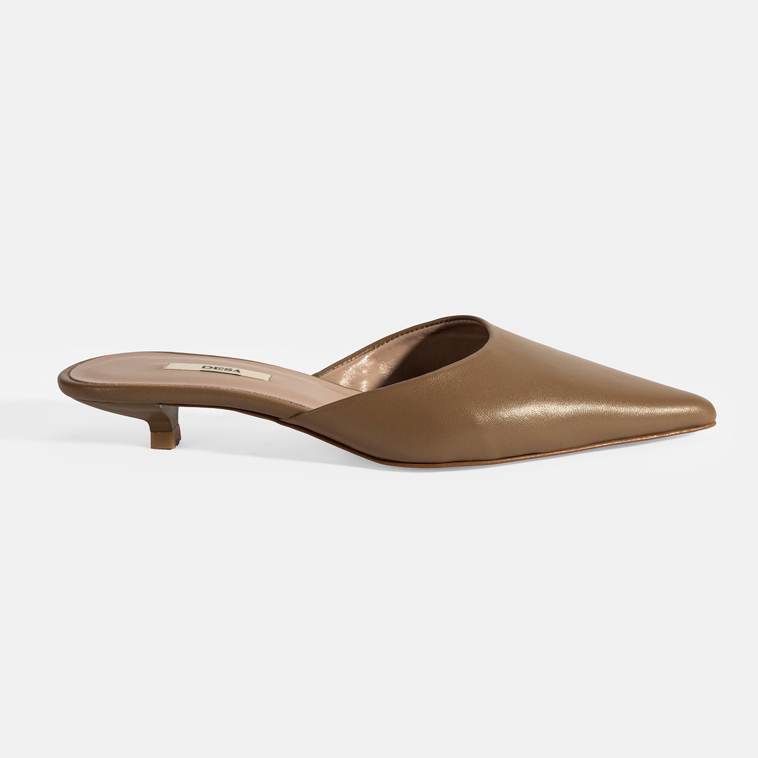 Desa Beyaz Desa Deri Kadın Topuklu Terlik