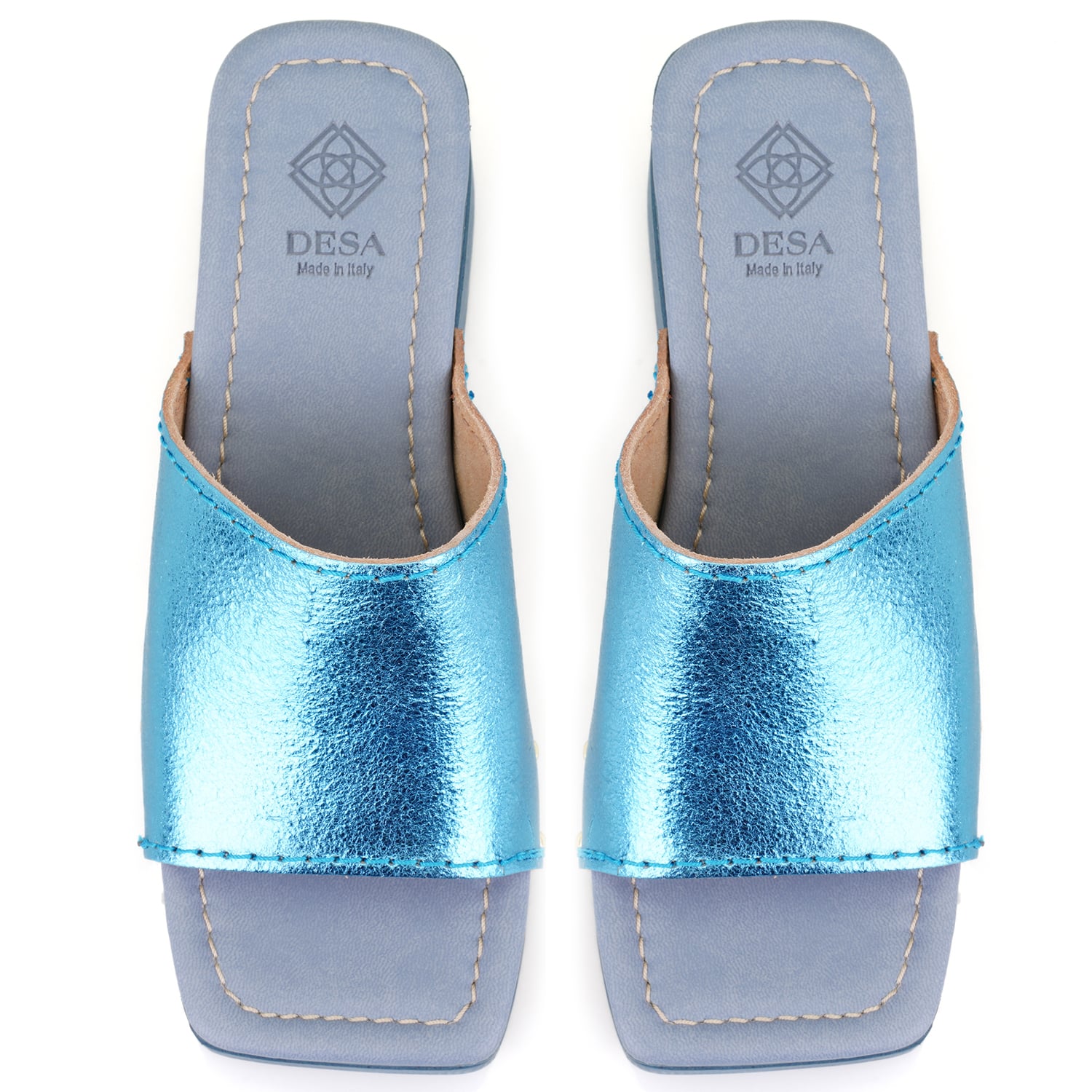 Desa Mavi Desa Deri Kadın Topuklu Terlik