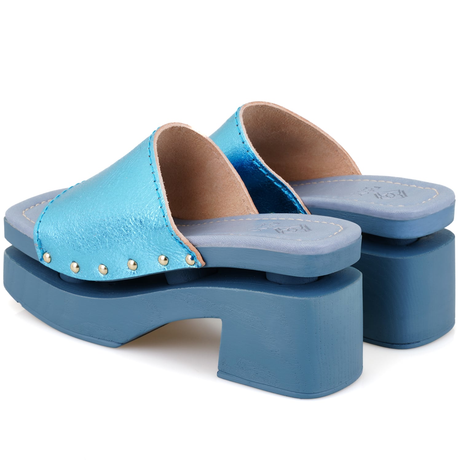 Desa Mavi Desa Deri Kadın Topuklu Terlik