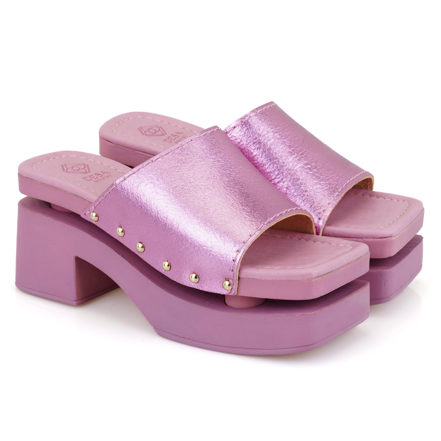 Desa Mavi Desa Deri Kadın Topuklu Terlik